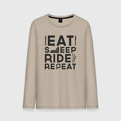 Мужской лонгслив Eat sleep ride repeat