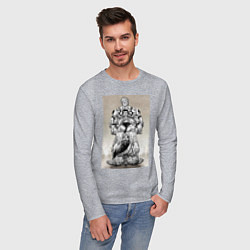 Лонгслив хлопковый мужской Магическая битва Сукуна Рёмэн истиный облик, цвет: меланж — фото 2