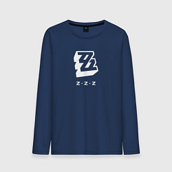 Лонгслив хлопковый мужской Zenless Zone Zero logo, цвет: тёмно-синий