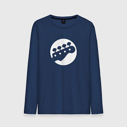 Лонгслив хлопковый мужской Голова бас-гитары, цвет: тёмно-синий