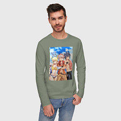 Лонгслив хлопковый мужской Хвост Феи Нацу Драгнил Грей Фуллбастер, цвет: авокадо — фото 2
