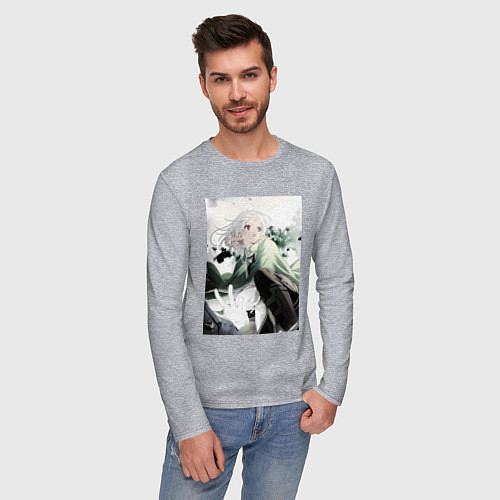 Мужской лонгслив Реинкарнация безработного Сильфиетта арт / Меланж – фото 3