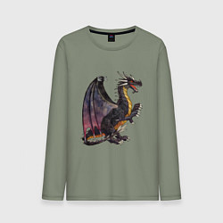 Лонгслив хлопковый мужской HOMM3 Black Dragon, цвет: авокадо