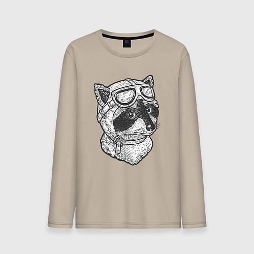 Мужской лонгслив Енотик лётчик / Миндальный – фото 1