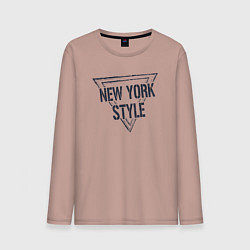 Лонгслив хлопковый мужской USA - New York, цвет: пыльно-розовый