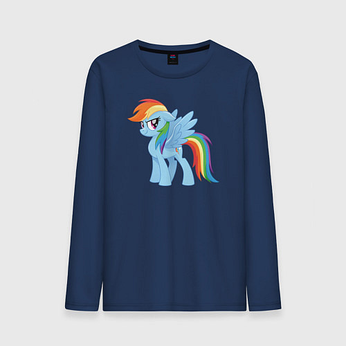 Мужской лонгслив Рейнбоу Дэш из My Little Pony в кино / Тёмно-синий – фото 1