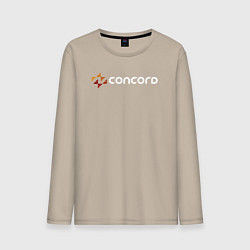 Лонгслив хлопковый мужской Concord logo game, цвет: миндальный