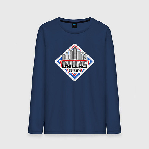 Мужской лонгслив Даллас Техас / Тёмно-синий – фото 1