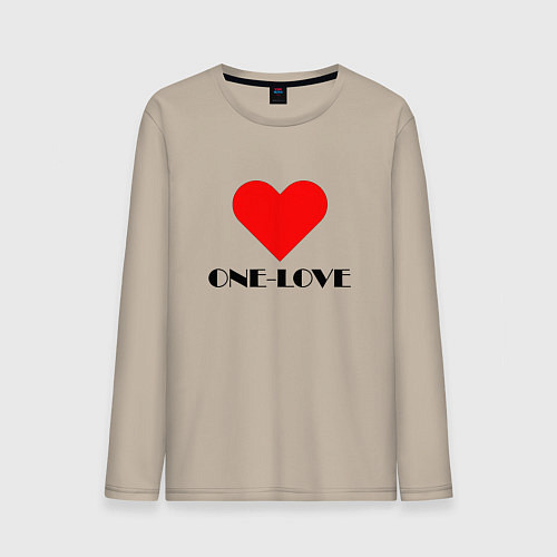 Мужской лонгслив One - love / Миндальный – фото 1