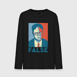 Лонгслив хлопковый мужской Dwight false - офис, цвет: черный