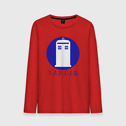 Лонгслив хлопковый мужской Blue tardis, цвет: красный