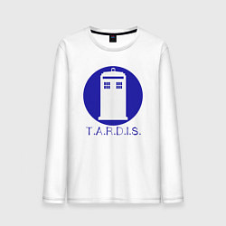 Лонгслив хлопковый мужской Blue tardis, цвет: белый