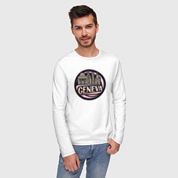 Лонгслив хлопковый мужской Женева, цвет: белый — фото 2