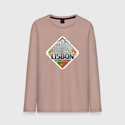 Лонгслив хлопковый мужской Португалия Лиссабон, цвет: пыльно-розовый