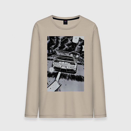 Мужской лонгслив Авто jdm / Миндальный – фото 1