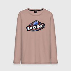 Лонгслив хлопковый мужской Boxing sport, цвет: пыльно-розовый