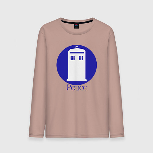 Мужской лонгслив Tardis police / Пыльно-розовый – фото 1