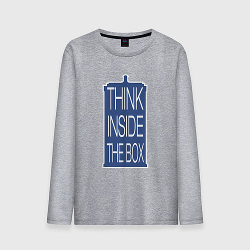 Мужской лонгслив Think inside the box / Меланж – фото 1