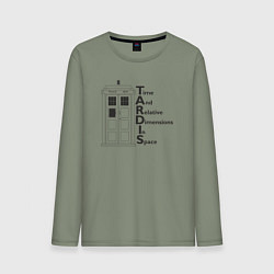 Лонгслив хлопковый мужской Time in space, цвет: авокадо