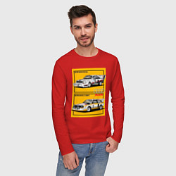 Лонгслив хлопковый мужской Audi гоночные, цвет: красный — фото 2