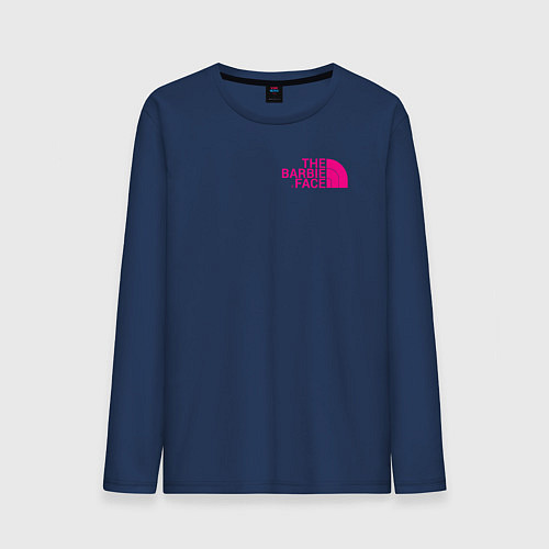 Мужской лонгслив The barbie face / Тёмно-синий – фото 1