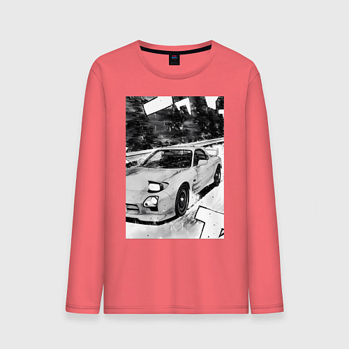 Мужской лонгслив Mazda rx-7 авто / Коралловый – фото 1
