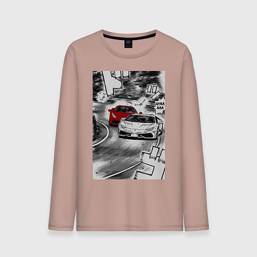 Мужской лонгслив Lamborghini initial d / Пыльно-розовый – фото 1