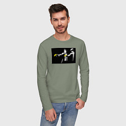 Лонгслив хлопковый мужской Бэнкси банановое чтиво, цвет: авокадо — фото 2