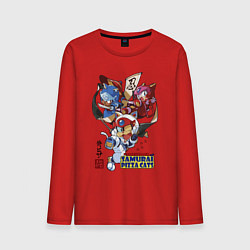 Мужской лонгслив Samurai pizza cats