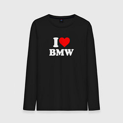 Лонгслив хлопковый мужской I love my BMW, цвет: черный
