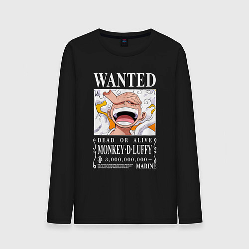 Мужской лонгслив Monkey D Luffy - wanted / Черный – фото 1