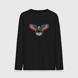 Лонгслив хлопковый мужской Орёл - США, цвет: черный