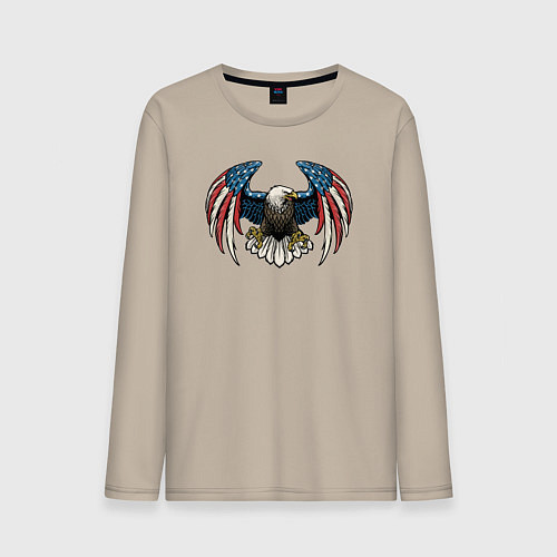 Мужской лонгслив Америка орёл / Миндальный – фото 1