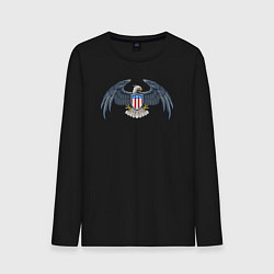 Лонгслив хлопковый мужской Eagle USA, цвет: черный
