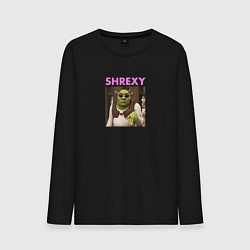 Лонгслив хлопковый мужской Shrexy Шрэк, цвет: черный