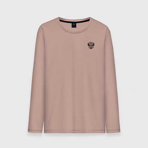 Мужской лонгслив Герб Святой Руси на узорном царском флаге / Пыльно-розовый – фото 1