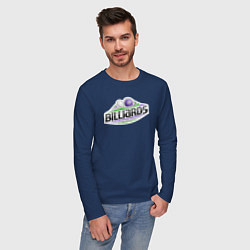 Лонгслив хлопковый мужской Billiards, цвет: тёмно-синий — фото 2