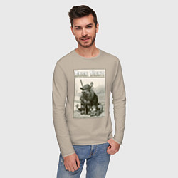 Лонгслив хлопковый мужской Duck hunt - hunter, цвет: миндальный — фото 2