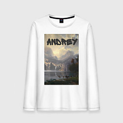 Лонгслив хлопковый мужской Andrey-Андрей, цвет: белый