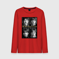 Лонгслив хлопковый мужской The Beatles au you need is love, цвет: красный