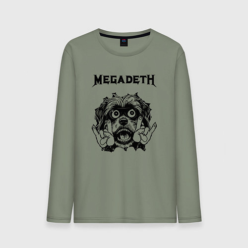 Мужской лонгслив Megadeth - rock dog / Авокадо – фото 1