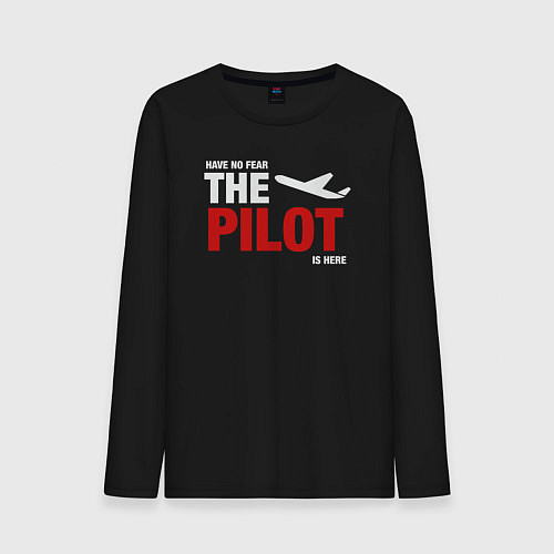 Мужской лонгслив Не бойся пилот здесь / Черный – фото 1