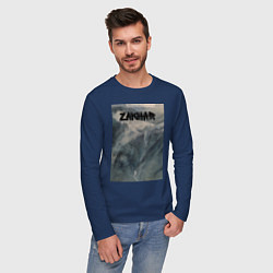 Лонгслив хлопковый мужской Zakhar горный перевал, цвет: тёмно-синий — фото 2