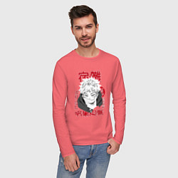 Лонгслив хлопковый мужской Магическая битва Итадори Itadori, цвет: коралловый — фото 2