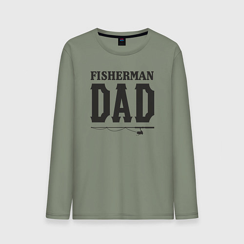 Мужской лонгслив Папа рыболов / Авокадо – фото 1