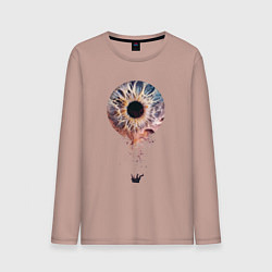 Лонгслив хлопковый мужской Зрачок галактика, цвет: пыльно-розовый