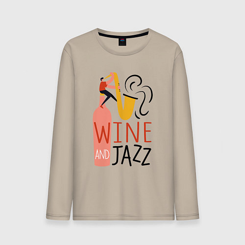 Мужской лонгслив Винишко и джаз / Миндальный – фото 1