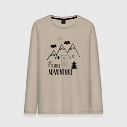 Лонгслив хлопковый мужской Маленькое приключение, цвет: миндальный