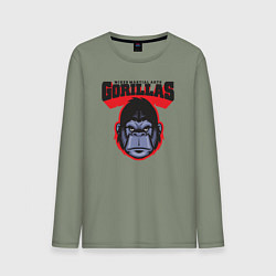 Лонгслив хлопковый мужской Gorillas MMA, цвет: авокадо