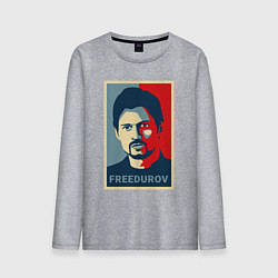 Лонгслив хлопковый мужской Freedurov obey, цвет: меланж